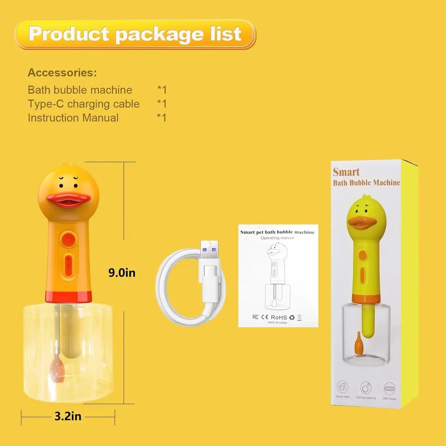 DuckFoam™ – Automatic Bath Buddy Electric Foam Machine