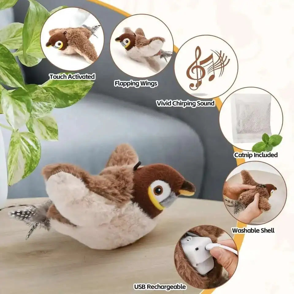 Flappy Chirp™ Flying Bird Cat Toy Interactive