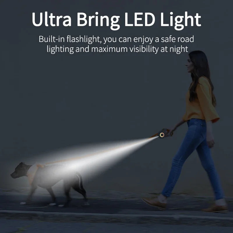 GlowTrek™ - Retractable LED Leash