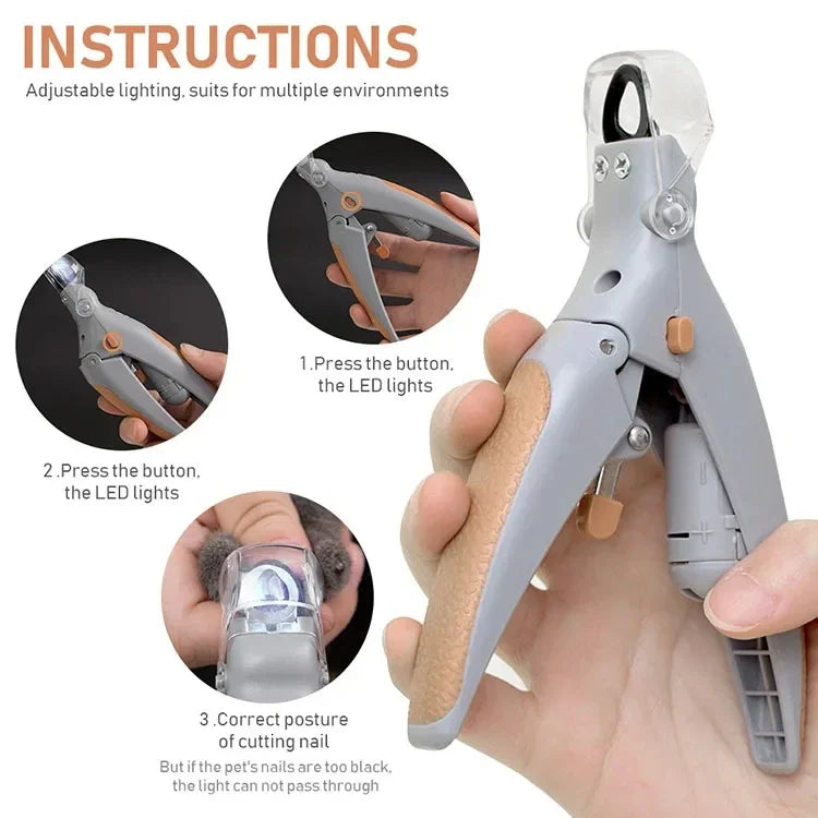 Pawtrimo™ Professional Pet Nail Clipper Scissors With LED